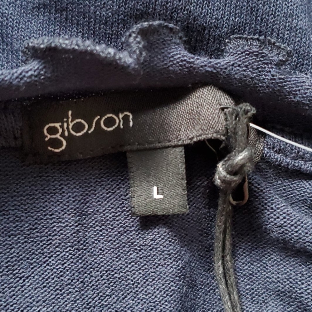 Gibson Ruffled Edge Raglan Pullover Navy. - Picture 6 of 9
